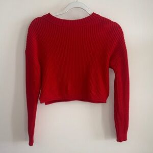 Wild Fable Cropped Vibrant Red Knit Top - XS
